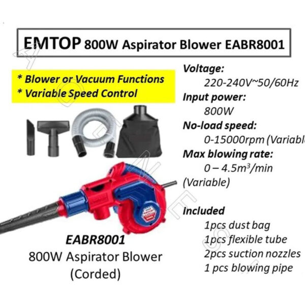 Air blower 800W EABR8001 | Company: Emtop | Origin: China