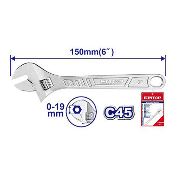 EMTOP Adjustable wrench EAWH130622