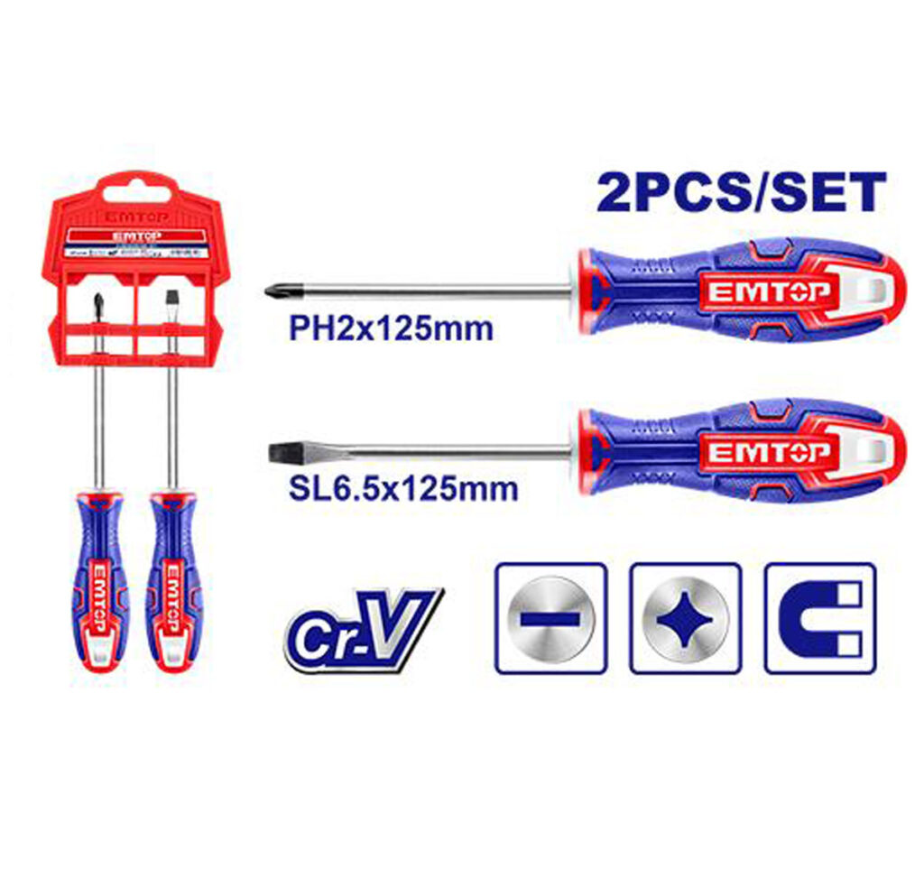 EMTOP 2 Pcs screwdriver set ESST0202