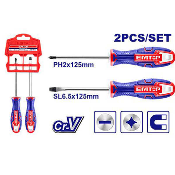 EMTOP 2 Pcs screwdriver set ESST0202