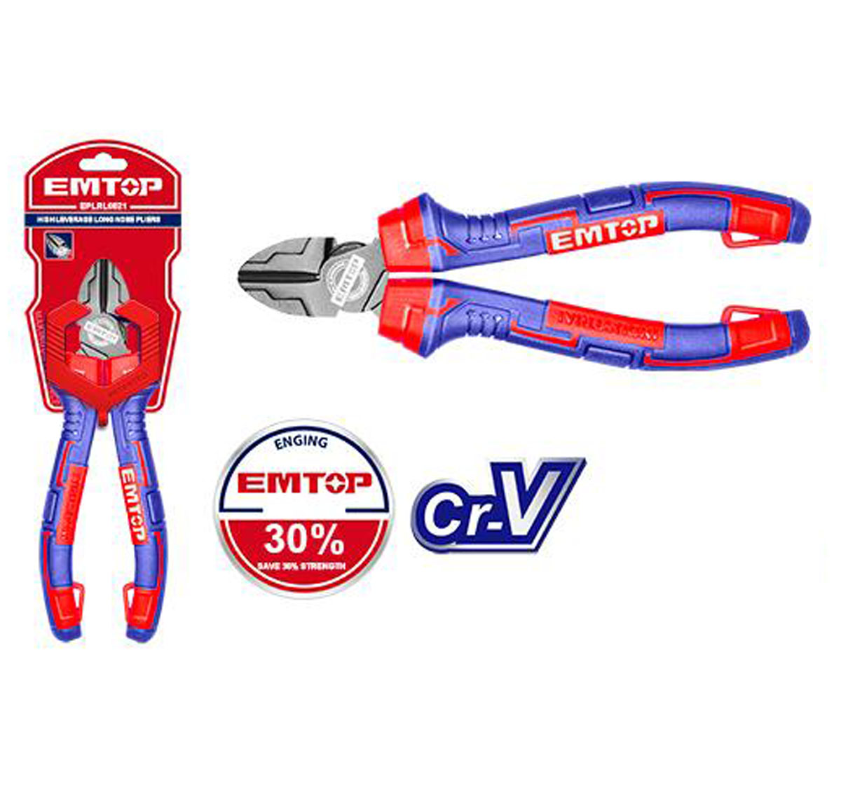 EMTOP High leverage diagonal cutting pliers EPLRD0621