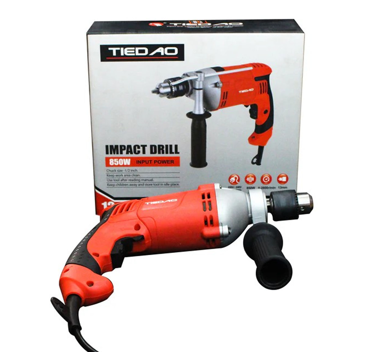 TIEDAO IMPACT DRILL 13MM TD71220 - 1200WATTS - 100% COPPER WINDING - HEAVY DUTY