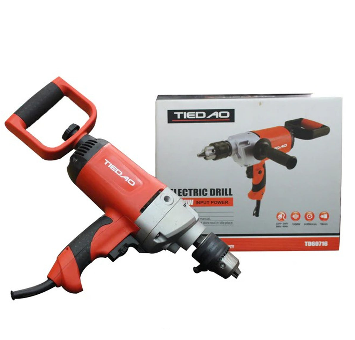 TIEDAO 16MM ELECTRIC DRILL TD60716 - 1050WATTS - 100% COPPER WINDING - HEAVY DUTY