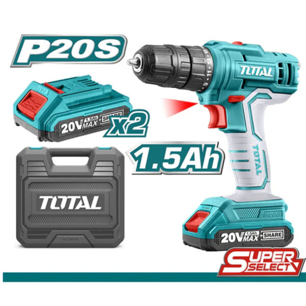 Total Lithium-Ion cordless drill 20V 45NM 10mm TDLI20012