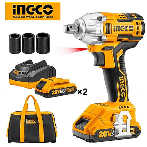 Ingco Lithium-Ion impact wrench 20V Brushless Motor CIWLI2001